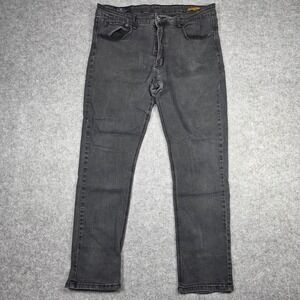 Across The Pond Jeans Mens 36x30 Gray Straight Leg Signature Line Stretch Faded